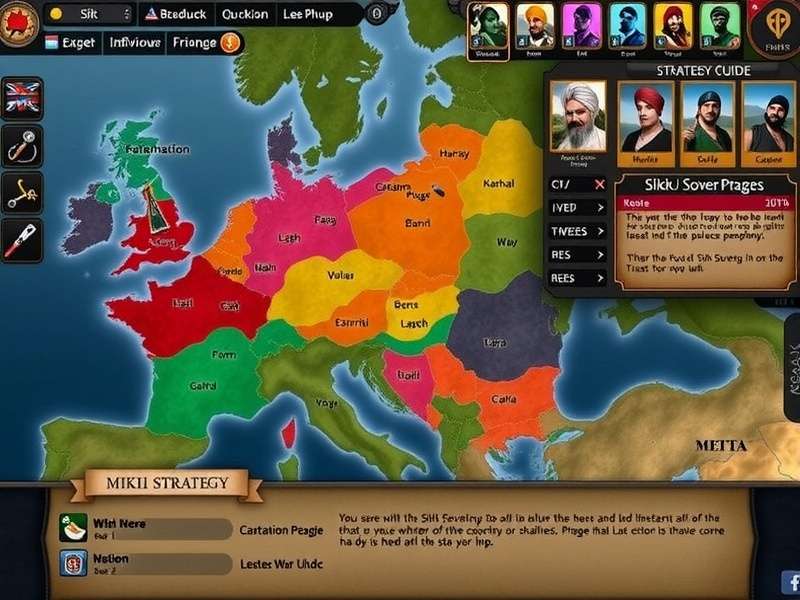 Sikh Sovereigns gameplay screenshot showing strategic map